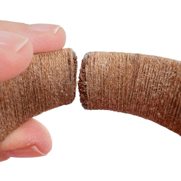 Brown & White Yarn Wrapped Aztec Native Pattern Cuff Bracelets - Picture 8 of 10